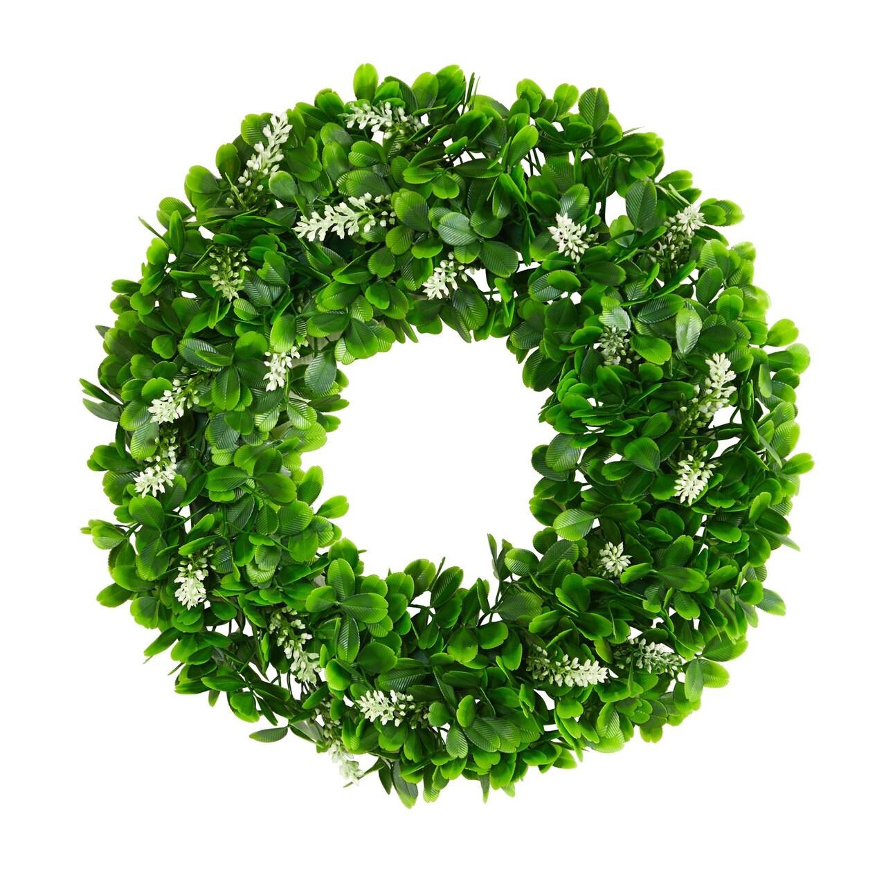 Jasmine Artificial Wreath 13” Green Leaves Faux Greenery Wall Door Decor